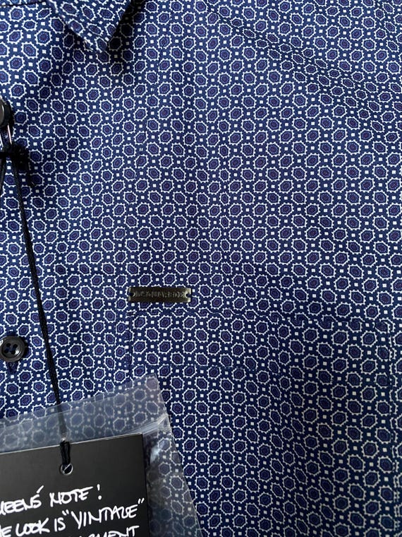 Dsquared2 Button Up Shirt Geometric Pattern Blue … - image 5