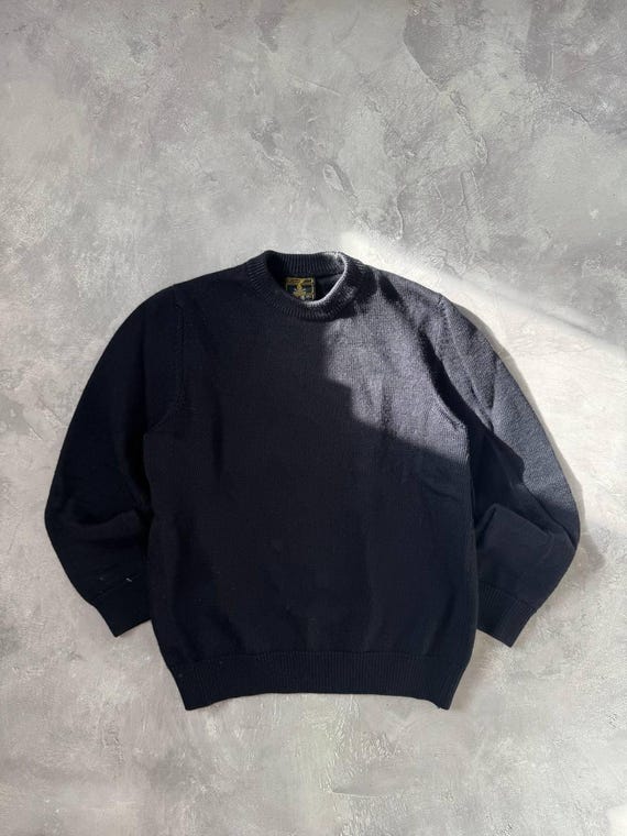 Ermenegildo Zegna, Vintage Ermenegildo Zegna Yachting Navy Blue Pure New Wool Crewneck Sweater Knit Jumper Size L Made in Italy Luxury Nautical Archive