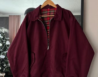 Kurtka Vintage Red Harrington, męska, XXL, bomberka, klasyczna, retro, wiatrówka w stylu brytyjskim, z podszewką w kratę