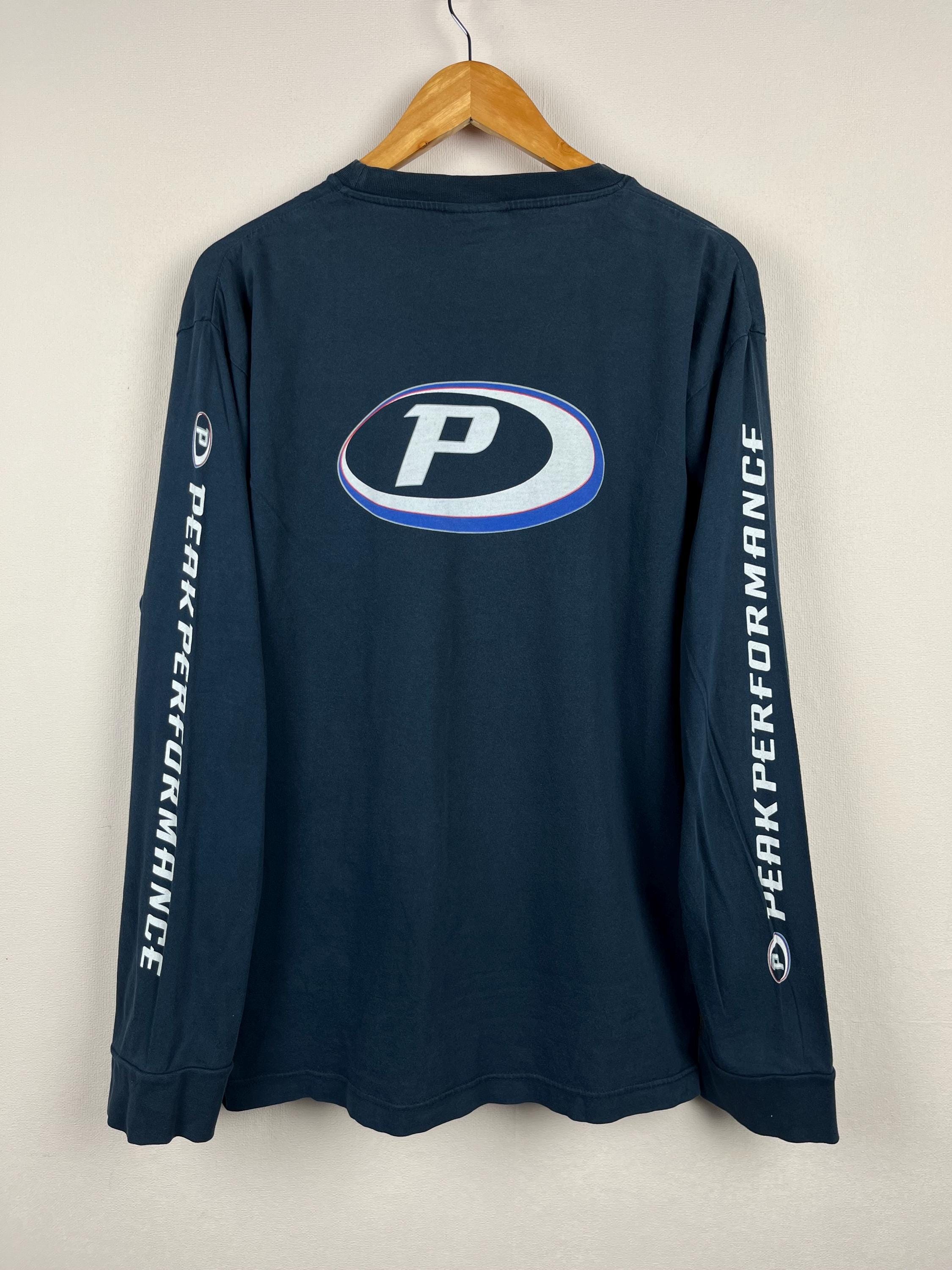 Peak Performance, Vintage Peak Performance Long Sleeve Shirt Mens XL Navy Graphic Logo Outdoor Hiking Casual Sportswear