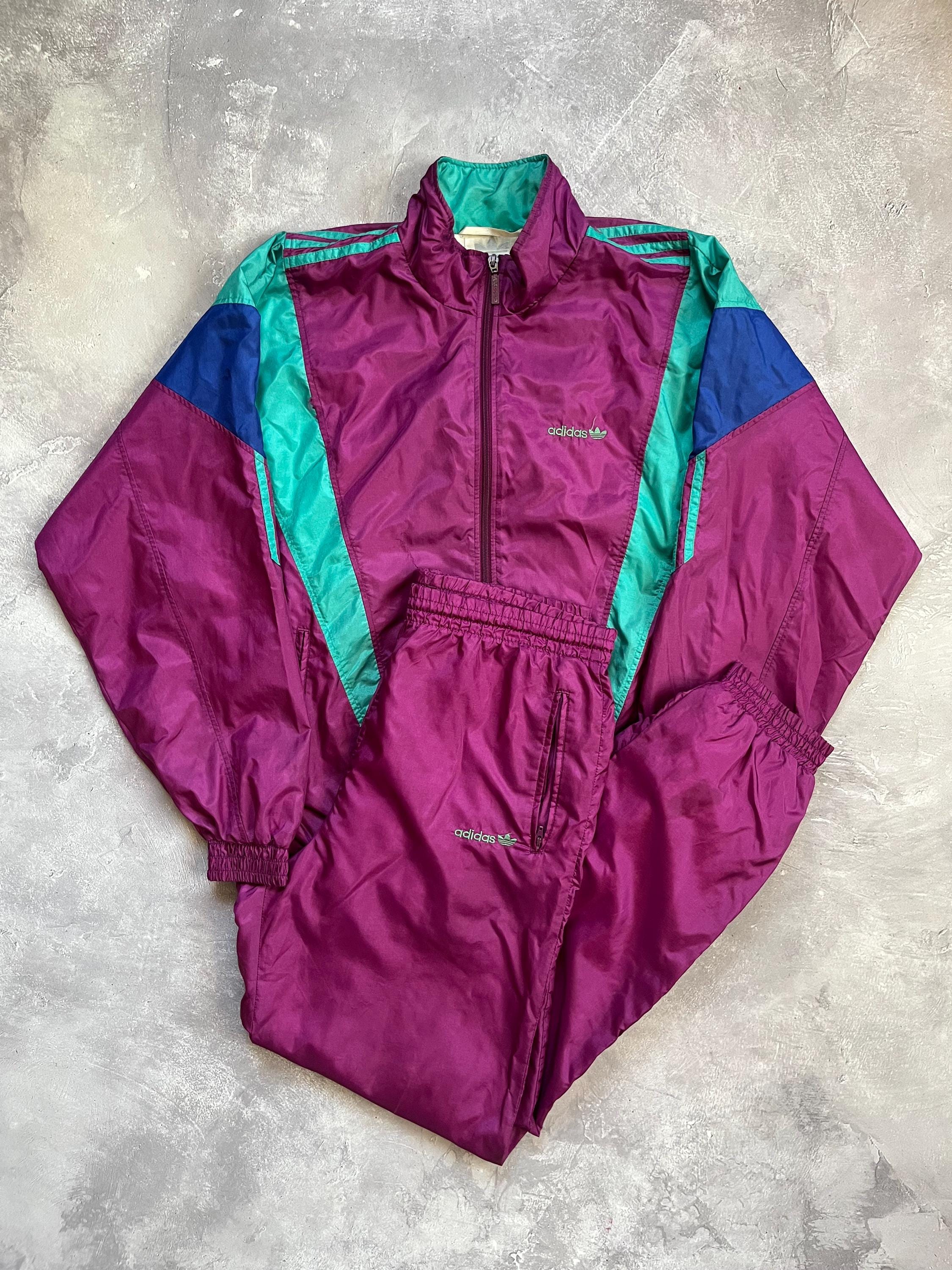 Purple Adidas Tracksuit - Etsy