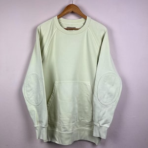 Burberry London England Sweatshirt Light Green Crewneck Pullover Elbow Patch Designer Jumper Size M Classic Luxury