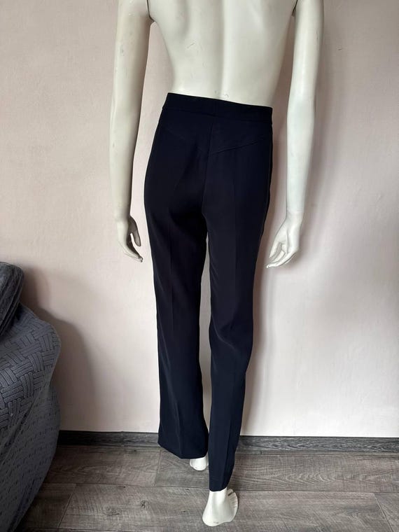 Louis Vuitton, Authentic Louis Vuitton Uniforms Dress Trousers | Minimalist High-Waisted Navy BlueWork Pants | Professional Tailored Luxury Apparel