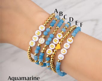 Personalized Word Bracelet, Kids Name Bracelet, Stacking Mama Bracelet, Custom Name Beaded Bracelet, Personalized Gift, Stretch Bracelet