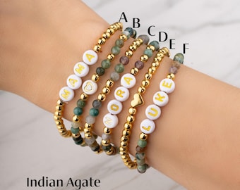 Personalized Word Bracelet, Kids Name Bracelet, Stacking Mama Bracelet, Custom Name Beaded Bracelet, Personalized Gift, Stretch Bracelet