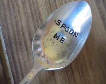 Vintage Spoon, Celebration Spoon, Teaspoon, Coffee, Spoon Me, Love Spoons, Hand Stamped Spoon, Table Decor, Weddings, Favor, Ready to Ship