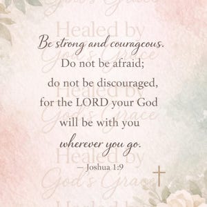 Joshua 1:9 iPhone Wallpaper – Christian Faith-Based Digital Download – Be Strong and Courageous