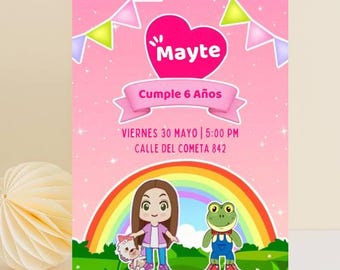 Invitacion Lara Campos, cumpleaños lara campos, editable, imprimible, canva, foto, lara campos