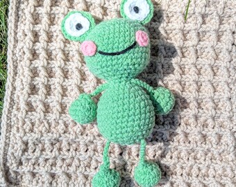 Crochet Frog Plush: Fidget Toy with Moving Limbs
