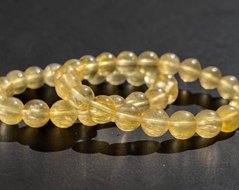 Armband med gyllene silkeslen fluorit, smycken med gula kristallpärlor