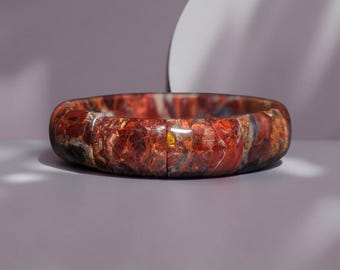 Pietersite Soft Bangle Armband - Blå Röd Chatoyant Ädelstenssmycken