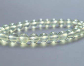 Prehnite Crystal Bracelet 7mm, Brow & Heart Chakra Healing
