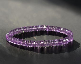 Brasiliansk ametistkristall Rondelle-armband, 7 mm, helande sten