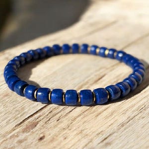 Lapis Lazuli Stone Bracelet - Deep Blue Gemstone with boho style, gift for him/her