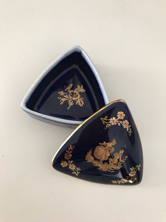 Vintage Limoges France Cobalt Blue & Gold French … - image 2