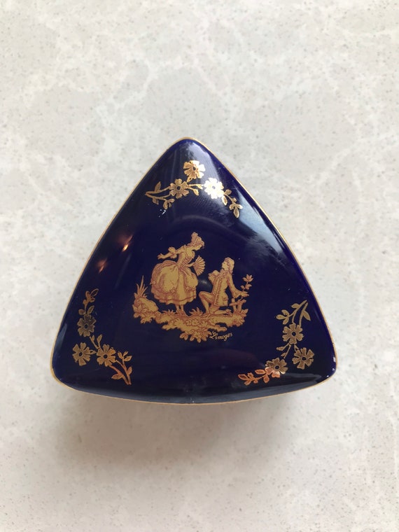 Vintage Limoges France Cobalt Blue & Gold French … - image 6