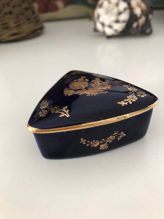 Vintage Limoges France Cobalt Blue & Gold French … - image 4