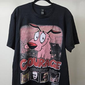 Vintage Courage the Cowardly Dog T-Shirt – Cartoon Network Retro Tee – Unisex Graphic Tee, 90s Nostalgia Shirt, Courage Fan Gift