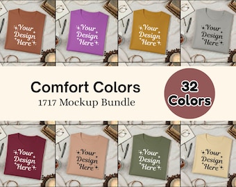 Comfort Colors 1717 T-Shirt Folded Bundle | CC1717 Shirt Mockup | Folded Flatlay Mockup | 32 JPG