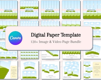 Canva Digital Paper Templates for Etsy Sellers, 120+ Editable US Letter & Square Mockups, Video Mockups, Ribbons, simple drag and drop