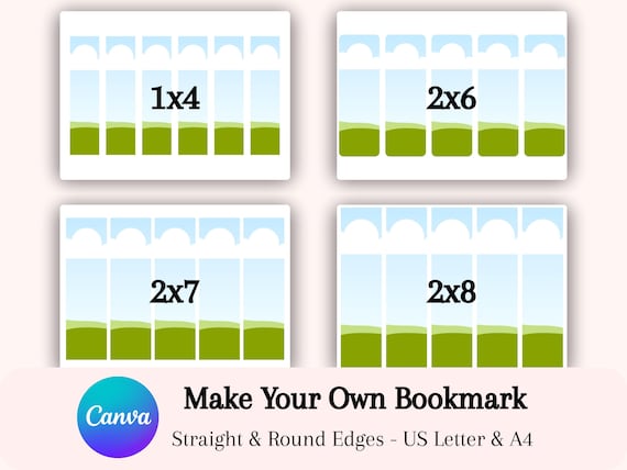 Bookmark Canva Template Bundle, Editable Printable Bookmark Frames, Drag & Drop Design, Custom DIY Bookmark, Digital Product ideas sell Etsy