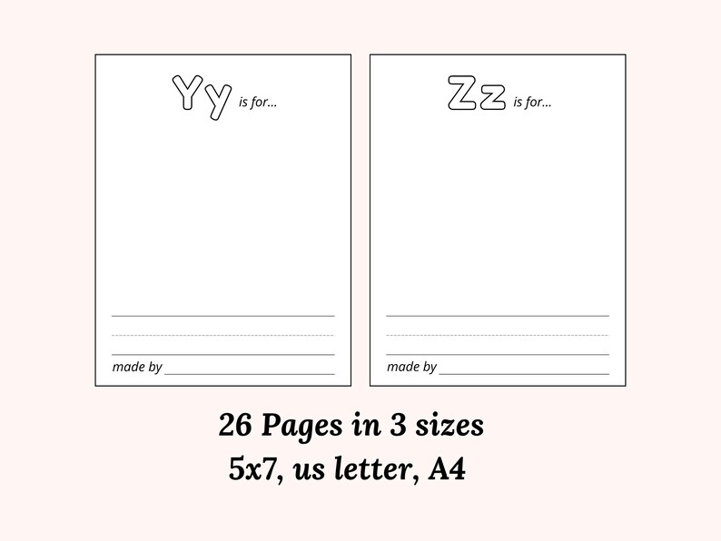 Blank Alphabet Book, Baby's First ABC Book, Baby Shower Activity ...