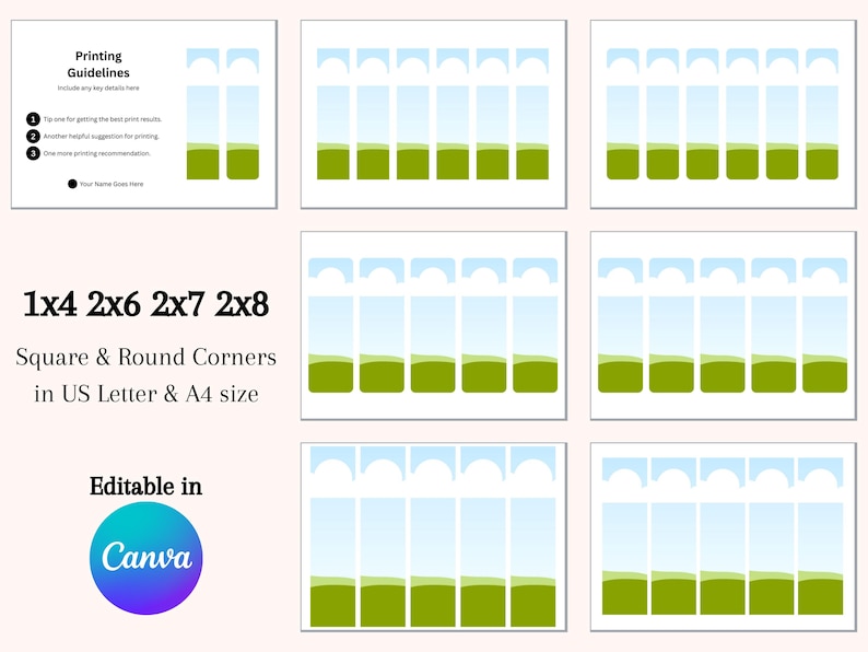 Bookmark Canva Template Bundle, Editable Printable Bookmark Frames ...