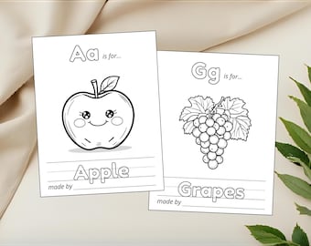 Food ABC Coloring Book, Baby Shower Guest Book Alternative (Printable)