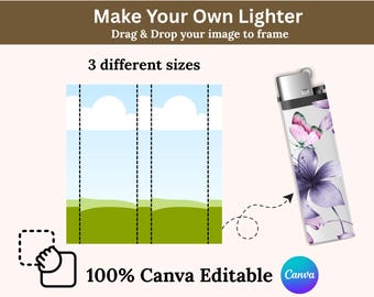 Lighter Wrap Canva Template, Sublimation Design (Digital Download)