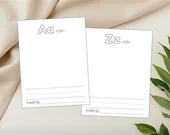 Blank Alphabet Book, Baby's First ABC Book, Baby Shower Activity, Printable ABC Coloring Book, 5x7, A4 & US Letter Sizes, Alphabet Book