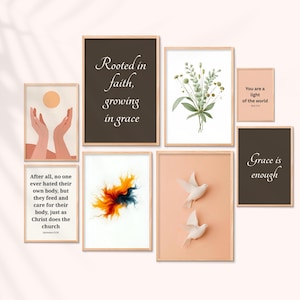 Christian Wall Art Bundle: Bible Verse Printable Gallery Set, Aesthetic Text Prints for Home & Apartment Digital Download