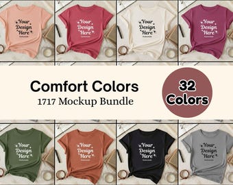 Comfort Colors 1717 T-Shirt Flatlay Bundle | CC1717 Shirt Mockup | Flatlay Mockup | 32 JPG
