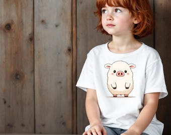 Minimal Little Piggy for Shirt Printing, Clipart, PNG