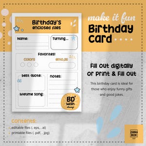 Cartão de aniversário personalizável - Faça com que seja divertido - Estilo dias de escola
