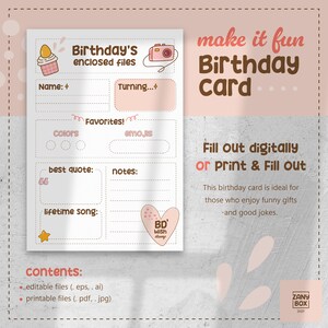 Cartão de aniversário personalizável - Faça com que seja divertido - Estilo cupcake