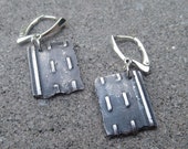 Automotive Jewelry- Sterling Silver Lever Back Earrings- Drivers License Earings- Car Girl Jewellery- Asphalt Earrings- Own The Road Trip