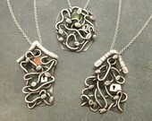 Fairy Garden Jewelry- Fairy Door Necklace- Secret Garden Pendant- Vine Leaf Necklace- Fine Silver Jewelry- Plant Parent- Hidden Key Door