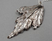 Fine Silver Rose of Sharon Pendant- Hibiscus Leaf Necklace- Real Leaves Jewelry- Botanical Eco-Friendly- Plant Parent Amulet- Mother's Day
