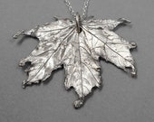 Botanical Maple Leaf Pendant- Fine Silver Necklace- Rustic Eco-Friendly Jewelry- Canada Mother's Day- Gardener Gift- Plant Parent- Foliage