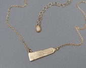 Obelisk Necklace Asymmetrical Jewelry- 14k Gold Necklace- Egyptian Jewelry Egypt- Archaeology Archaeologist Gift- Silver Bar Necklace