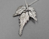 Porcelain Berry Leaf Fine Silver Pendant- Plant Parent Gift- Mother's Day Kindness- Eco-Friendly Gardener Jewelry- Real Vine Necklace- Thank