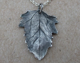 Botanical Jewelry- Fine Silver Garlic Mustard Leaf Pendant- Protection Healing Amulet- Nature Jewellery- Plant Necklace- One of a Kind OOAK