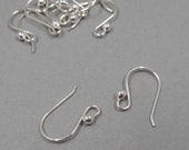 Sterling Silver Ear Wires- Solid Sterling Findings- Shepard Hook Earwires- French Earring Hook- Earring Component- Jewelry Making Supplies