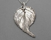 Unique Real Leaf Necklace- Fine Silver Botanical Jewelry- Vine Pendant- Mother's Day Gift- Garden Weed- Plant Parent Leaves- Eco-Friendly