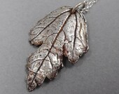Rose of Sharon Pendant- Fine Silver Hibiscus Leaf Necklace- Real Leaves Jewelry- Botanical Eco-Friendly- Plant Parent Amulet- Mother's Day