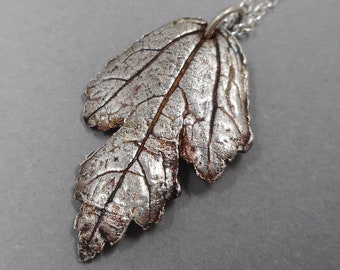 Rose of Sharon Pendant- Fine Silver Hibiscus Leaf Necklace- Real Leaves Jewelry- Botanical Eco-Friendly- Perseverance Amulet- Mother's Day