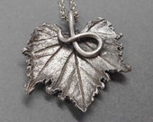 Fine Silver Grape Leaf Pendant- Eco-Friendly Jewelry- Vine Wine- Plant Parent- Vineyard Wedding Spring Bride- Mother's Day- Earth Botanical