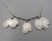 Columbine Leaf Charm Necklace- Sterling & Fine Silver Jewelry- Everyday Necklace- Botanical Eco-Friendly- Leaves Plant Parent- Mother's Day