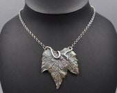 Sterling Silver Grape Leaf Necklace- Real Plant Leaves- Eco-Friendly Jewelry- Vineyard Wedding- One of a Kind- Winemaker- Plant Parent Gift
