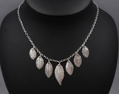 Rose Leaf Necklace- Sterling & Fine Silver Jewelry- Secret Garden Wedding- Mother's Day- Plant Parent Bridal Nature Gardener- Eco-Friendly